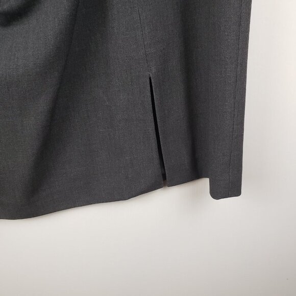 Calvin Klein Boat Neck Sleeveless Dress Gathered Side Gray Business Size 14 - Picture 4 of 9